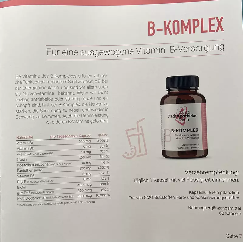 Für eine ausgewogene Vitamin B-Versorgung: B-KOMPLEX